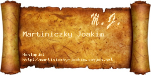 Martiniczky Joakim névjegykártya